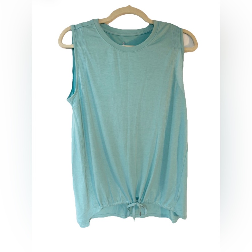 Apana Light Blue sleeveless yoga Top with Tie Detail L NWT